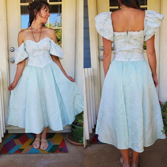 1980s Gunne Sax Dress - Picture 4 of 5